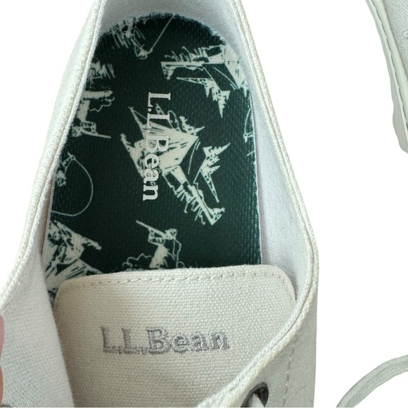 L.L. Bean White Canvas Sneakers Size 7.5 - Picture 10 of 11